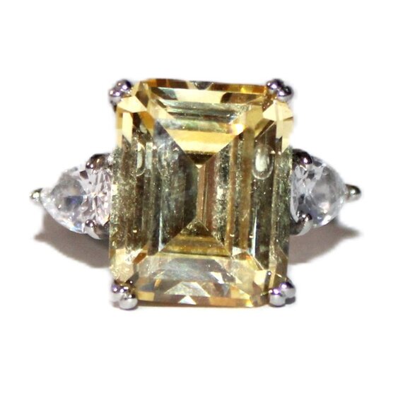Jewelry - Sterling Silver Yellow & White Cubic Zirconia Ring FZN